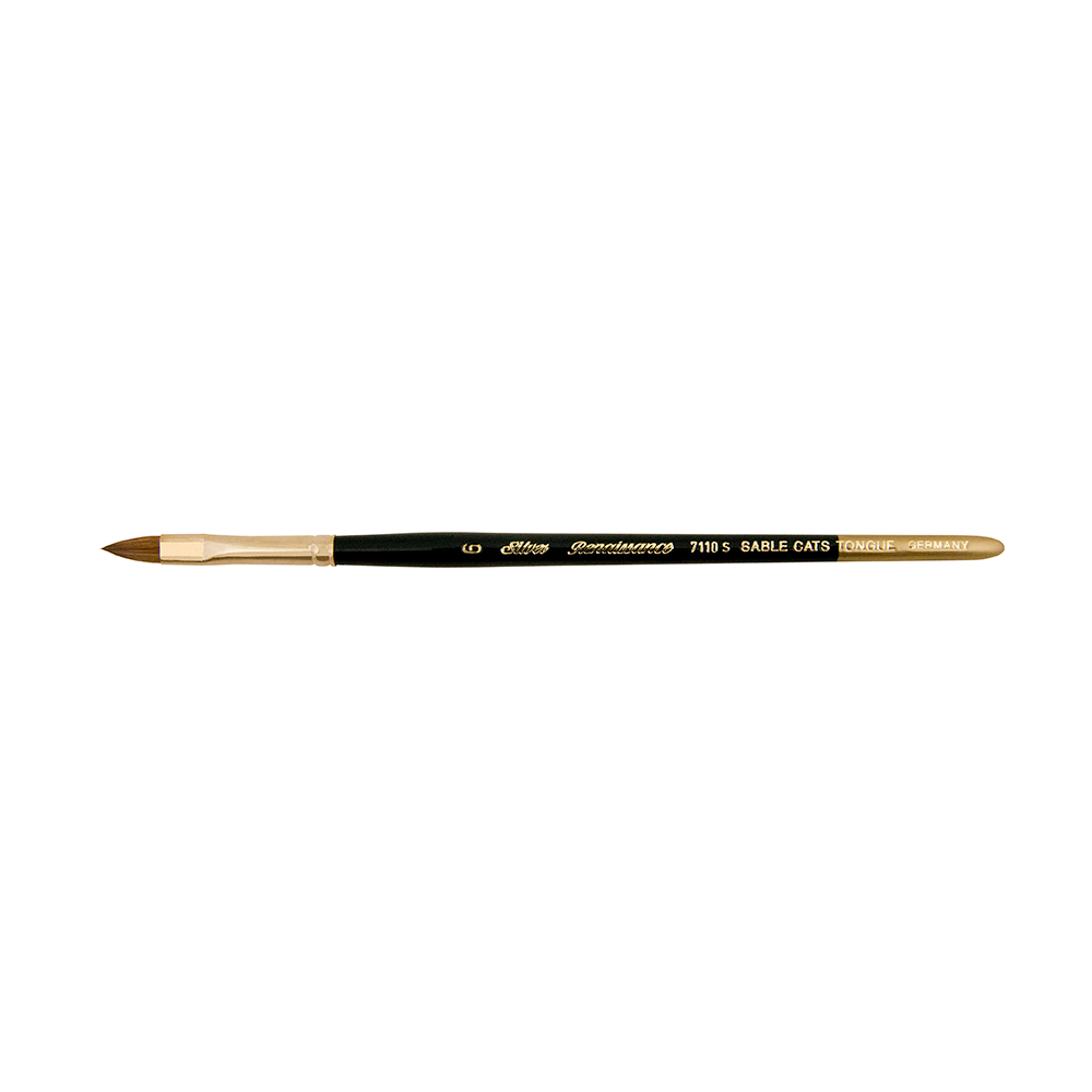 Renaissance® Cats Tongue Paintbrush | Short Handle | 7110S - Size 6
