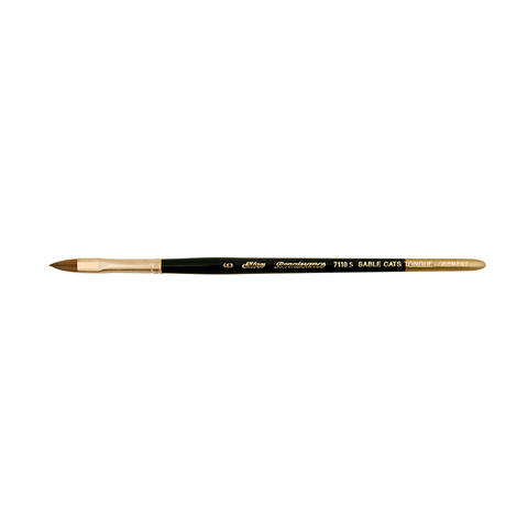 Renaissance® Cats Tongue Paintbrush | Short Handle | 7110S - Size 6