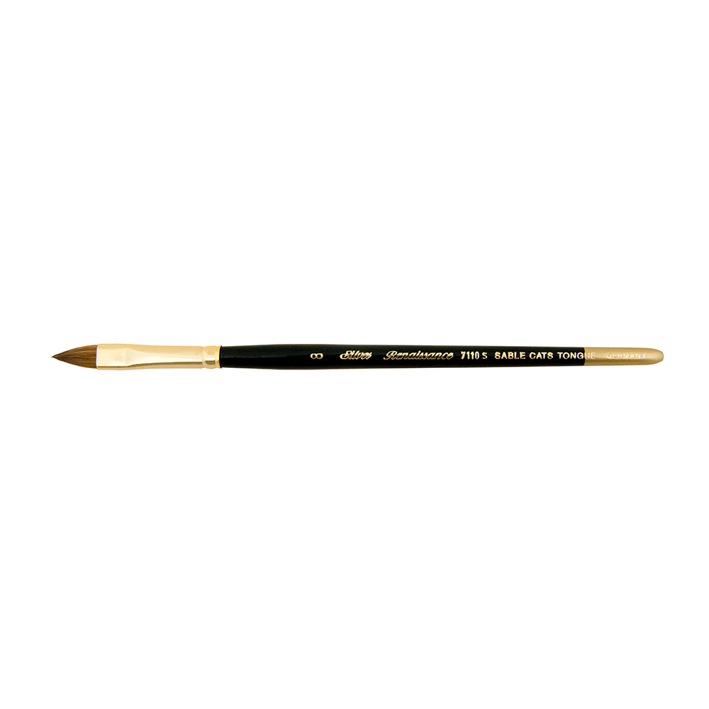 Renaissance® Cats Tongue Paintbrush | Short Handle | 7110S - Size 8