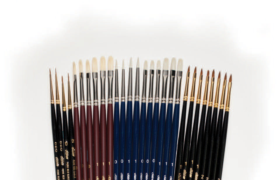 Robert Liberace | Precision Detail Set | Long Handle | RL-1228 - Round/Filbert/Cats Tongue