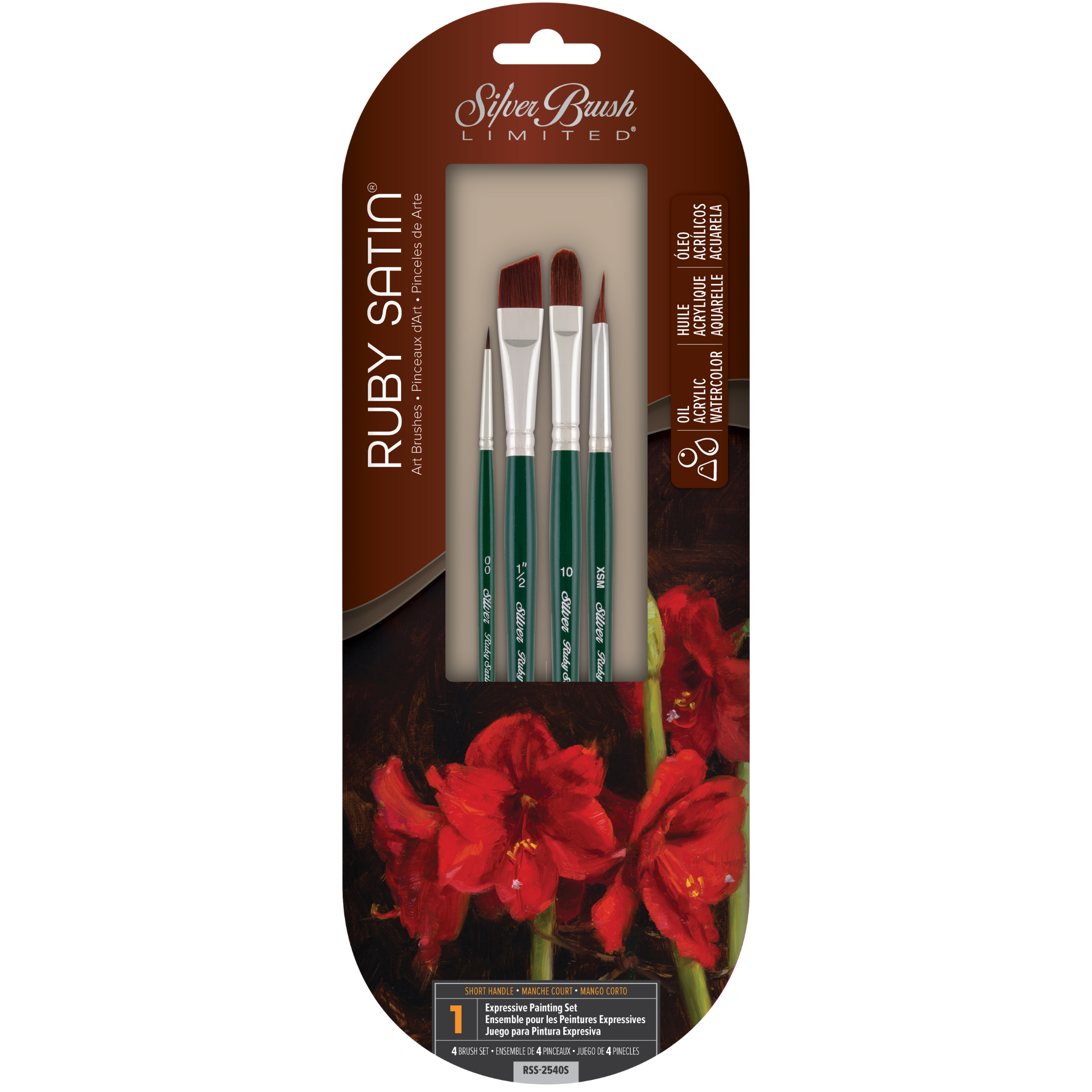 Ruby Satin® 4pc Expressive Painting Set | Short Handle | RSS-2540S - Expressive Painting Set