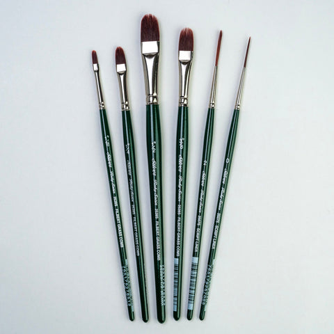 Ruby Satin® 5 Pc Foundation Short Handle Set | RSS-2550S - Cats Tongue/Bright/Round/Angular