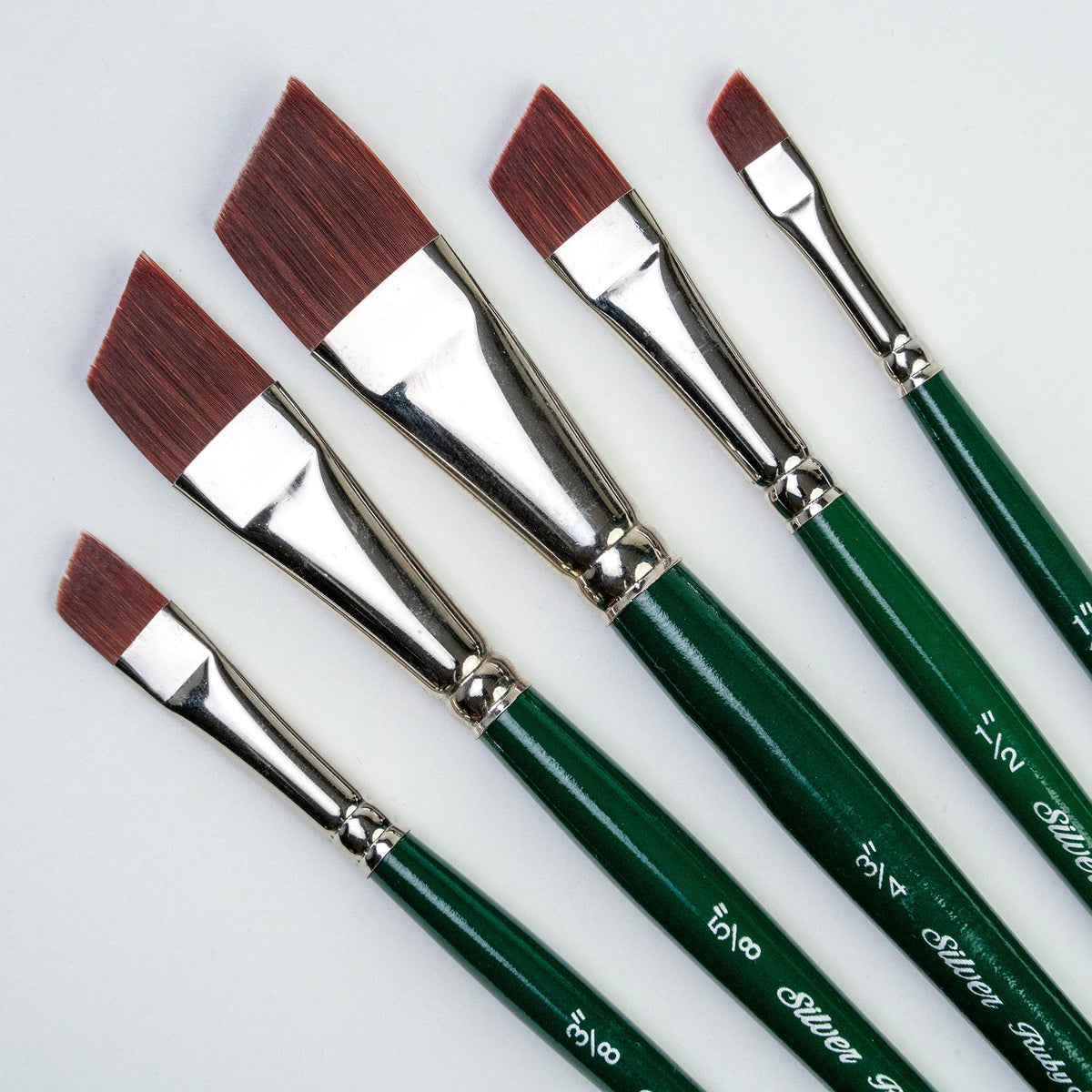 Ruby Satin® 5pc Angle Brush Set | Short Handle | RS-2551S - Short Handle Angles
