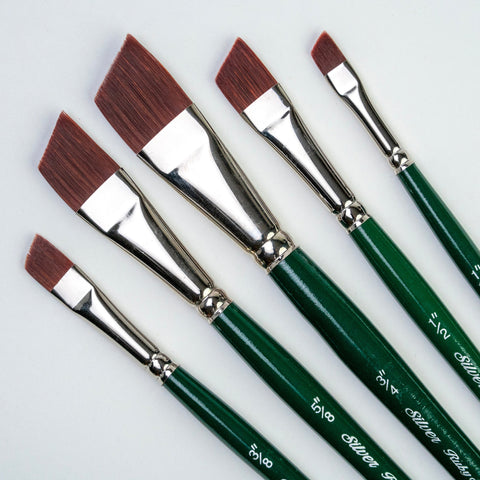 Ruby Satin® 5pc Angle Brush Set | Short Handle | RS-2551S - Short Handle Angles