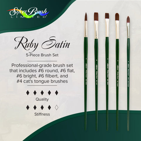 Ruby Satin® 5pc Variety Set | Long Handle | RS-2596 - Size 6 Variety Set
