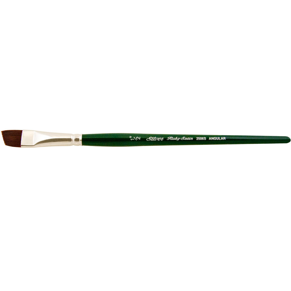 Ruby Satin® Angle Paintbrush | Short Handle | 2506S - Size 1/2 Inch