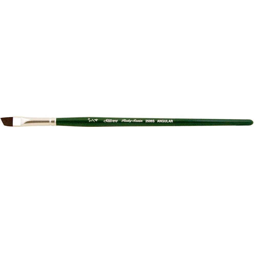 Ruby Satin® Angle Paintbrush | Short Handle | 2506S - Size 1/4 Inch