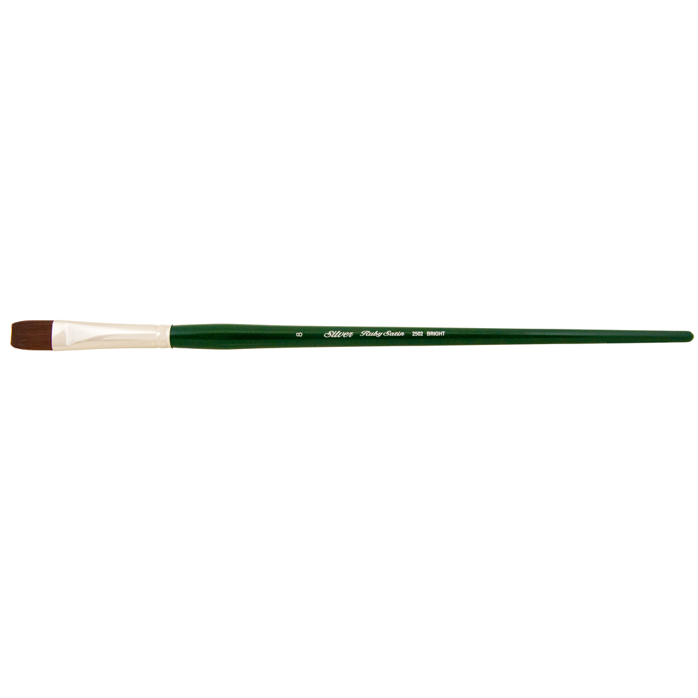 Ruby Satin® Bright Paintbrush | Long Handle | 2502 - Size 8
