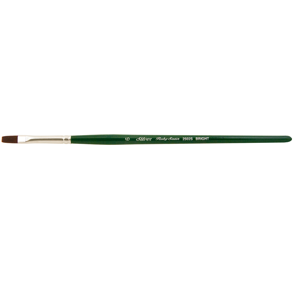 Ruby Satin® Bright Paintbrush | Short Handle | 2502S - Size 6