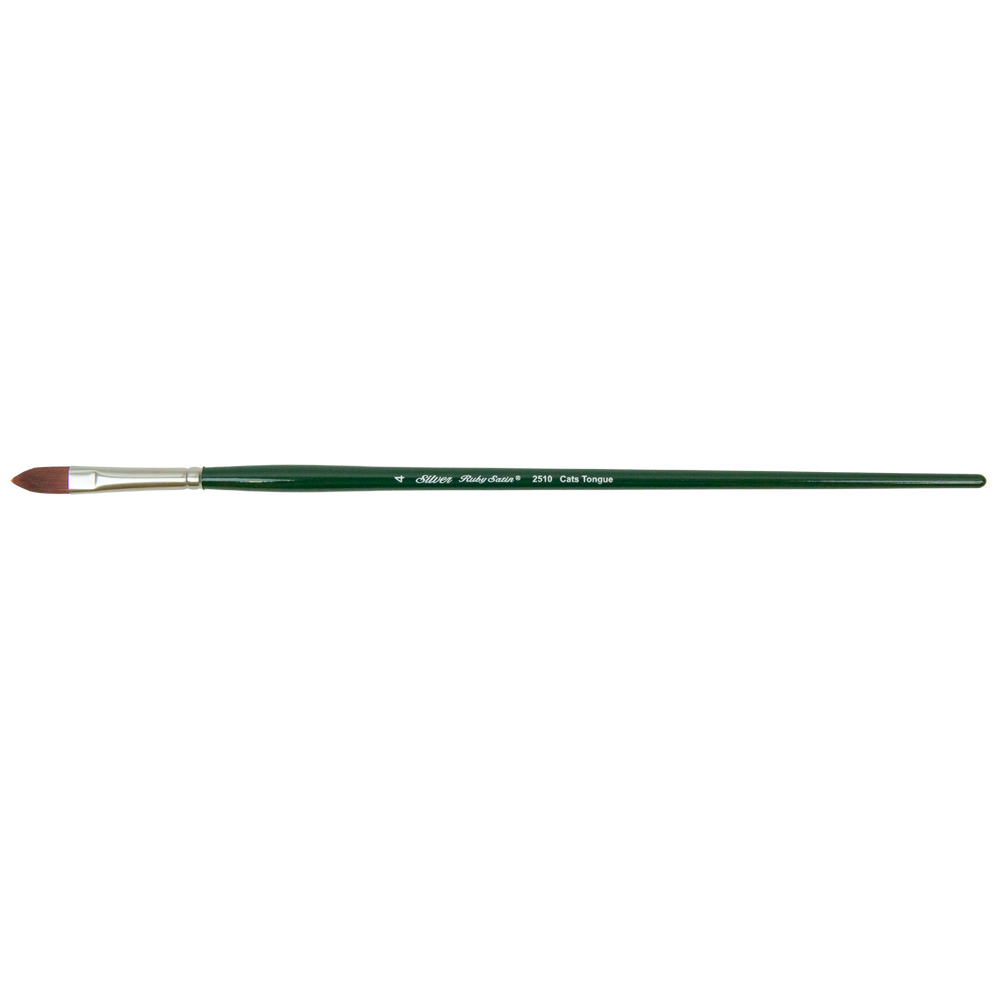 Ruby Satin® Cats Tongue Paintbrush | Long Handle | 2510 - Size 4