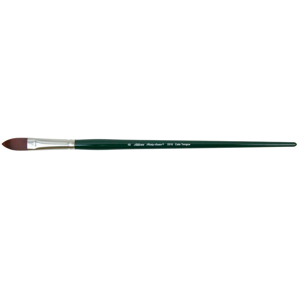 Ruby Satin® Cats Tongue Paintbrush | Long Handle | 2510 - Size 8