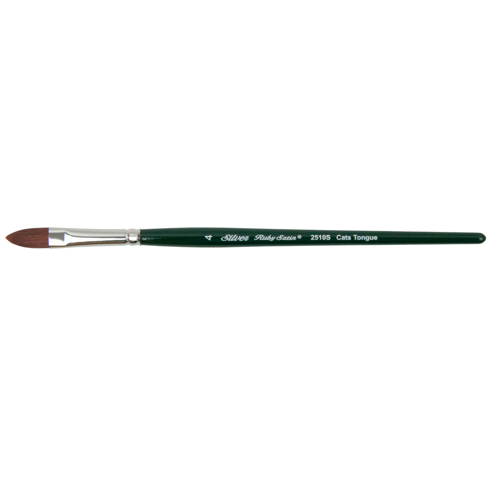 Ruby Satin® Cats Tongue Paintbrush | Short Handle | 2510S - Size 4