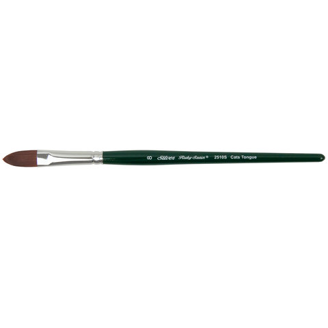 Ruby Satin® Cats Tongue Paintbrush | Short Handle | 2510S - Size 8