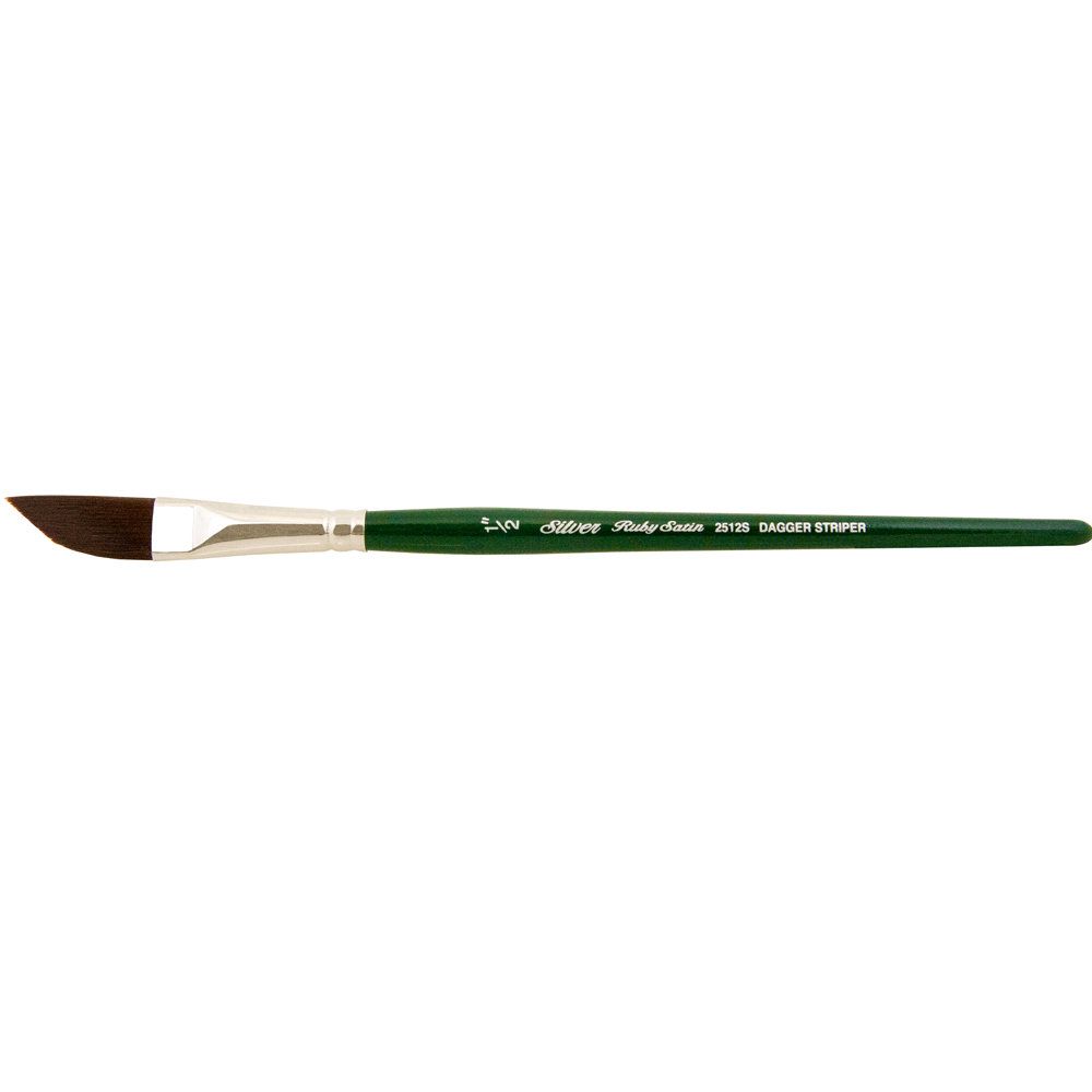Ruby Satin® Dagger Striper Paintbrush | Short Handle | 2512S - Size 1/2 Inch