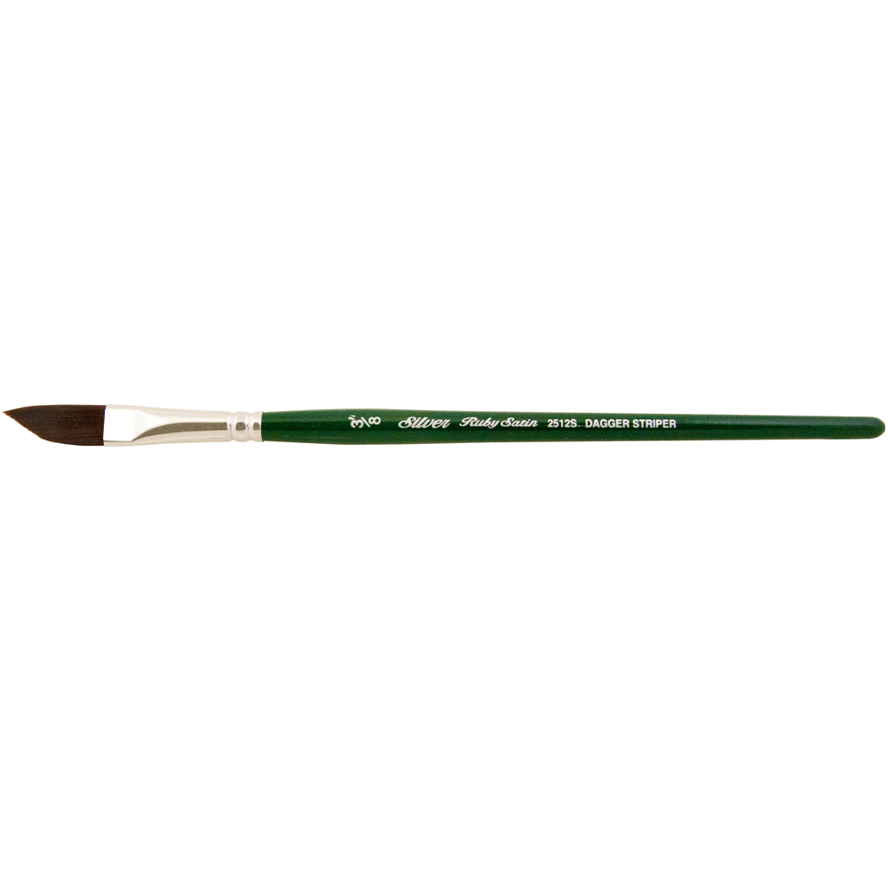 Ruby Satin® Dagger Striper Paintbrush | Short Handle | 2512S - Size 3/8 Inch
