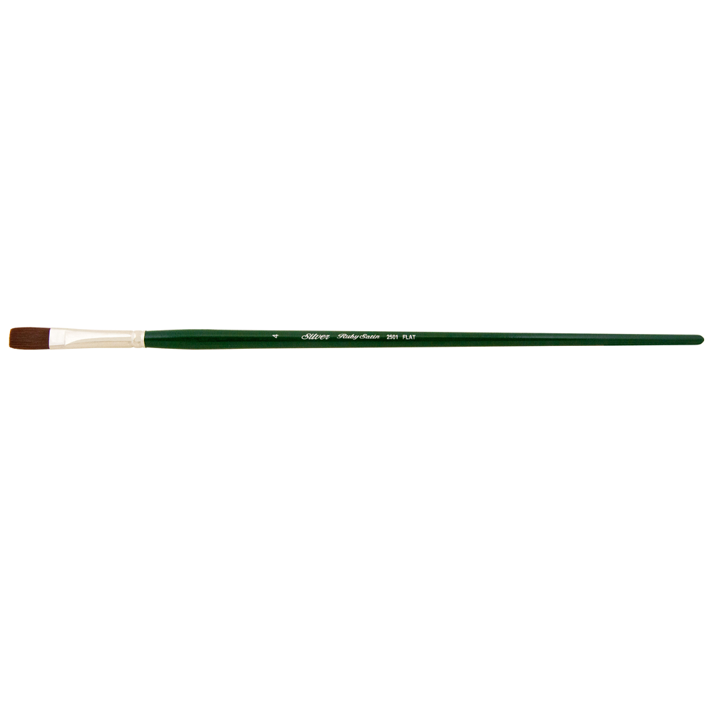 Ruby Satin® Flat Paintbrush | Long Handle | 2501 - Size 4