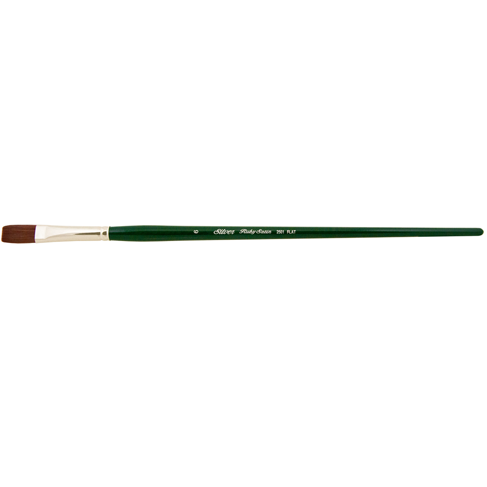 Ruby Satin® Flat Paintbrush | Long Handle | 2501 - Size 6