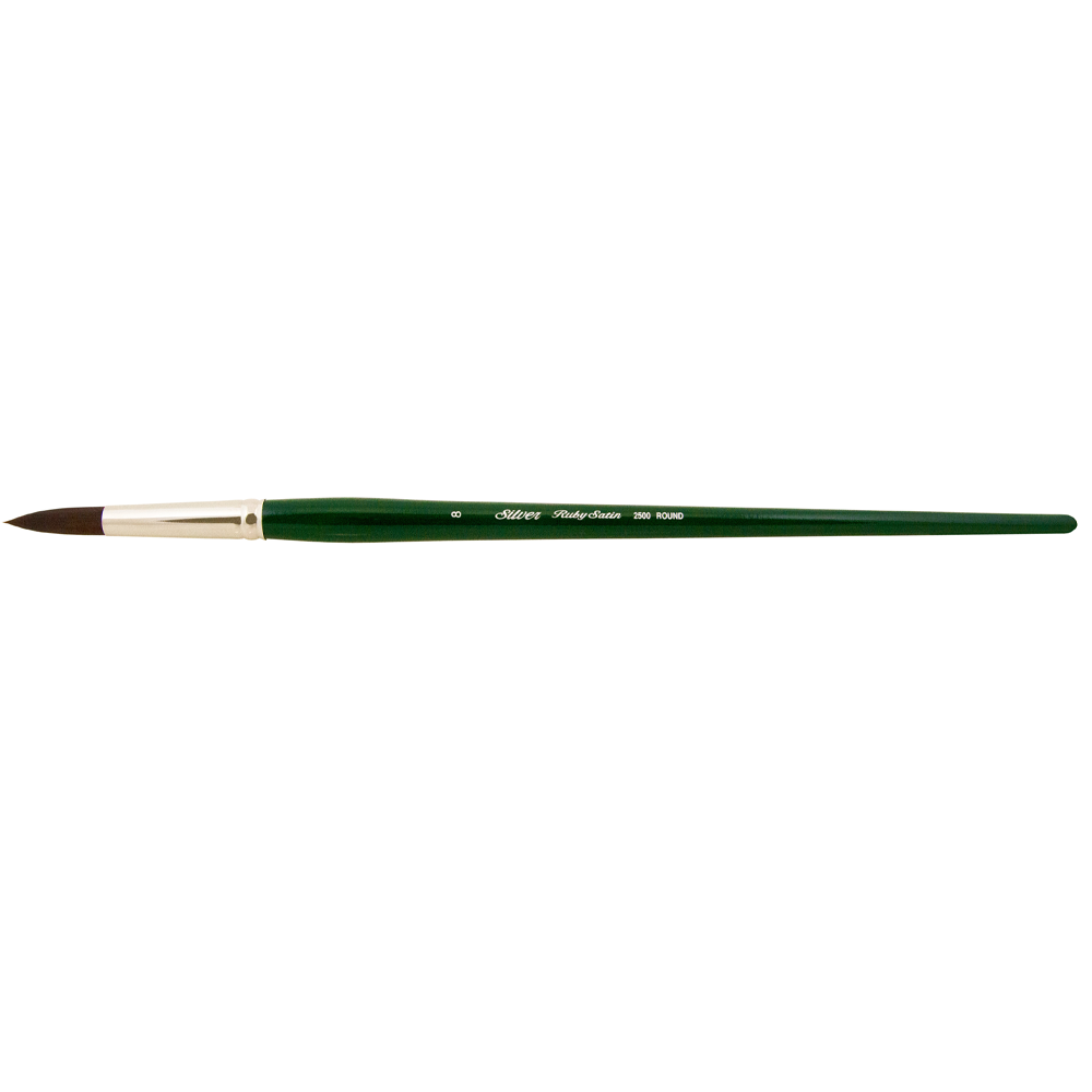 Ruby Satin® Round Paintbrush | Long Handle | 2500 - Size 8