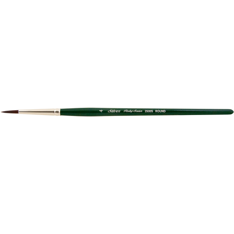 Ruby Satin® Round Paintbrush | Short Handle | 2500S - Size 4