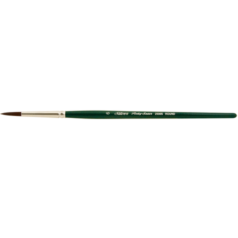 Ruby Satin® Round Paintbrush | Short Handle | 2500S - Size 6