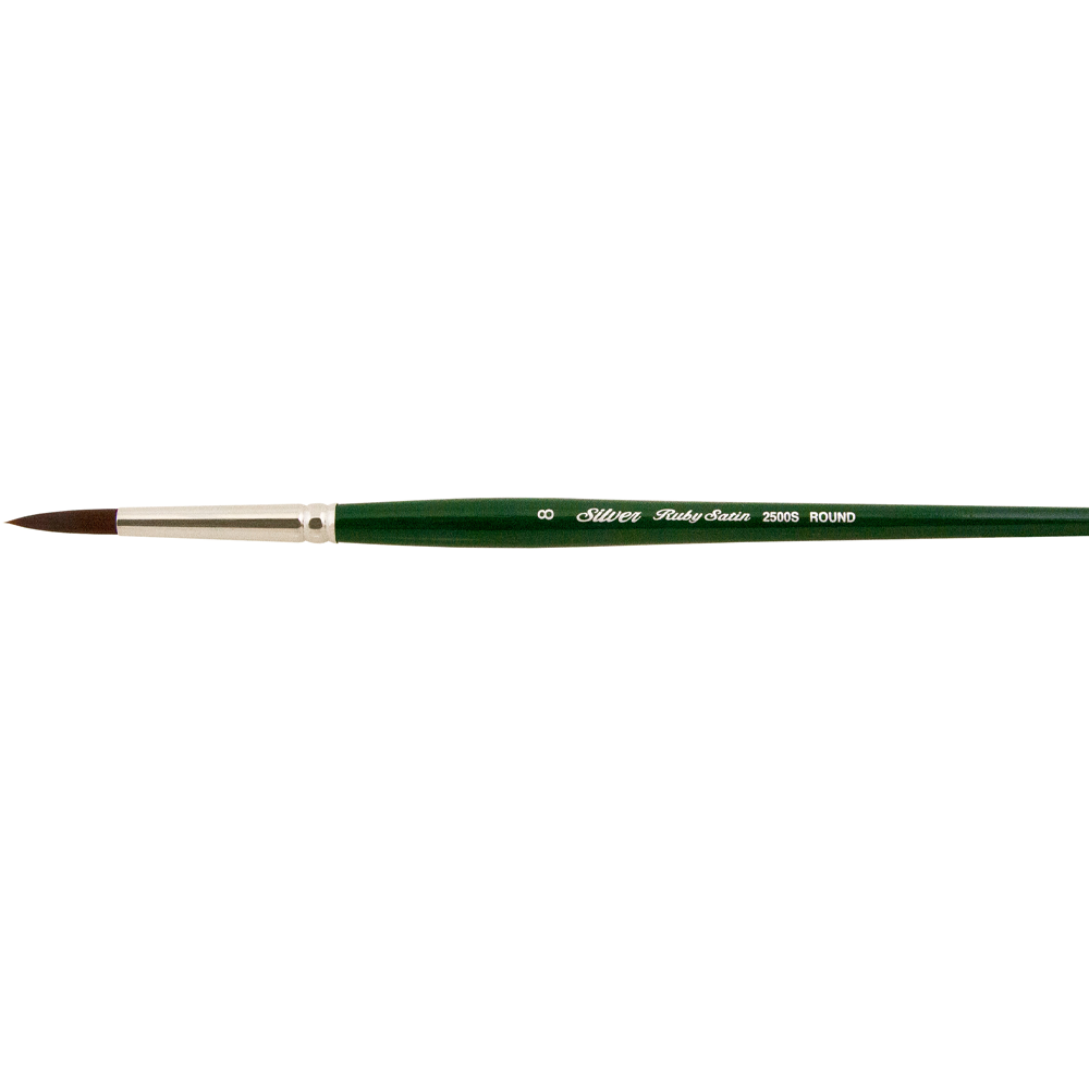 Ruby Satin® Round Paintbrush | Short Handle | 2500S - Size 8
