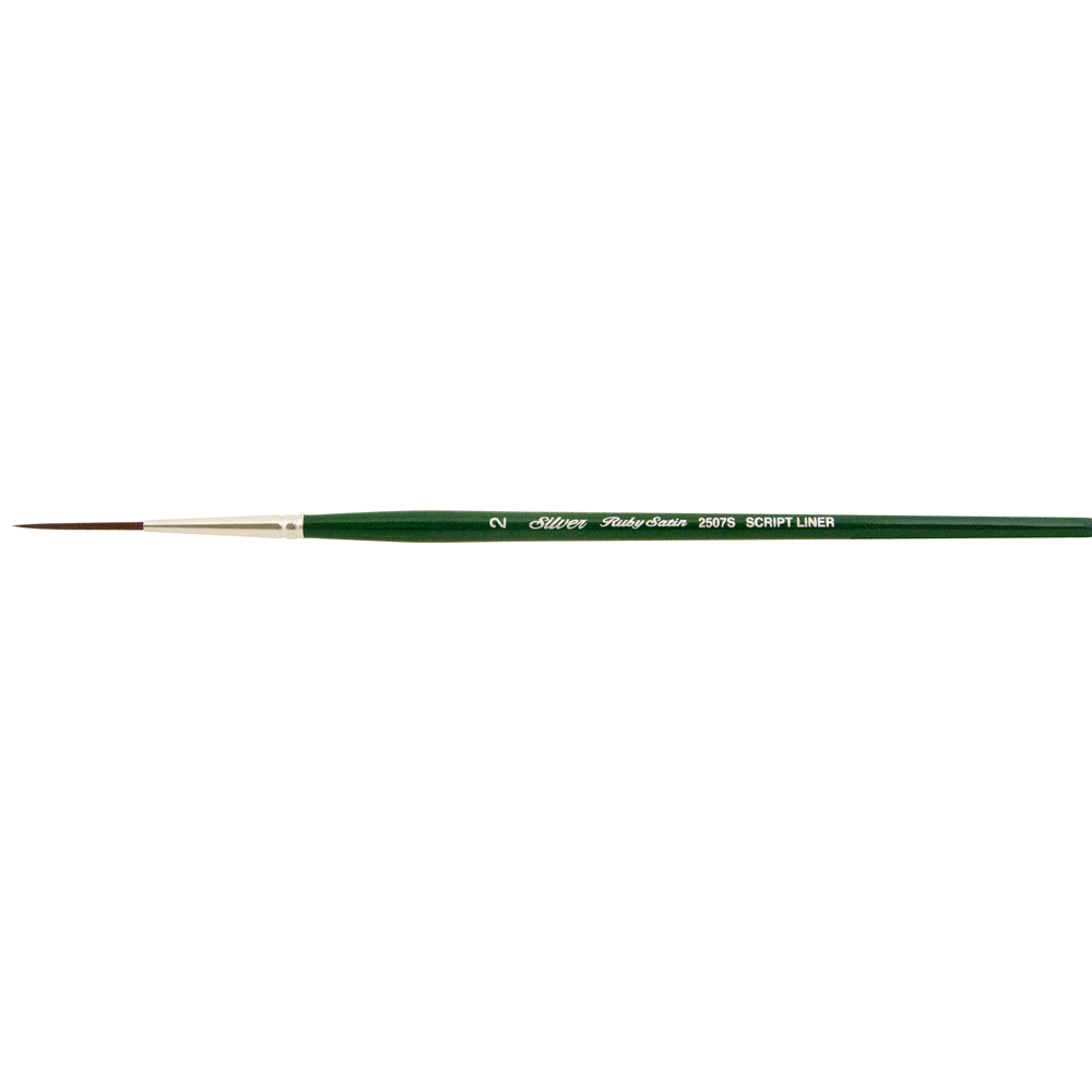 Ruby Satin® Script Liner Paintbrush | Short Handle | 2507S - Size 2