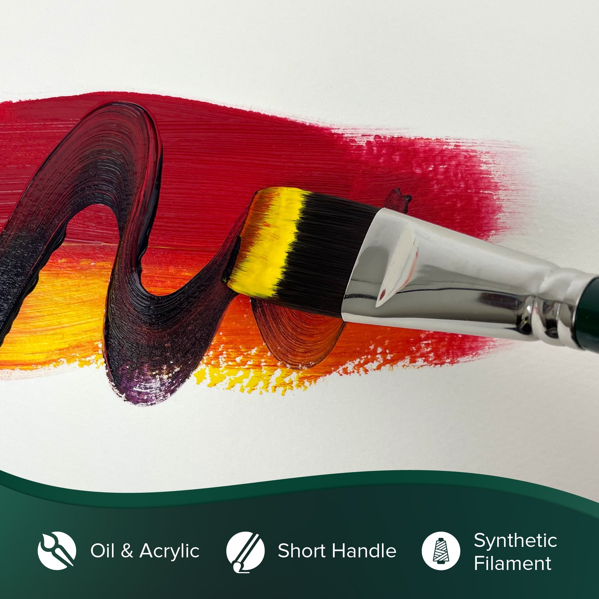 Ruby Satin® Stroke Paintbrush | Short Handle | 2511S - Size 1 Inch