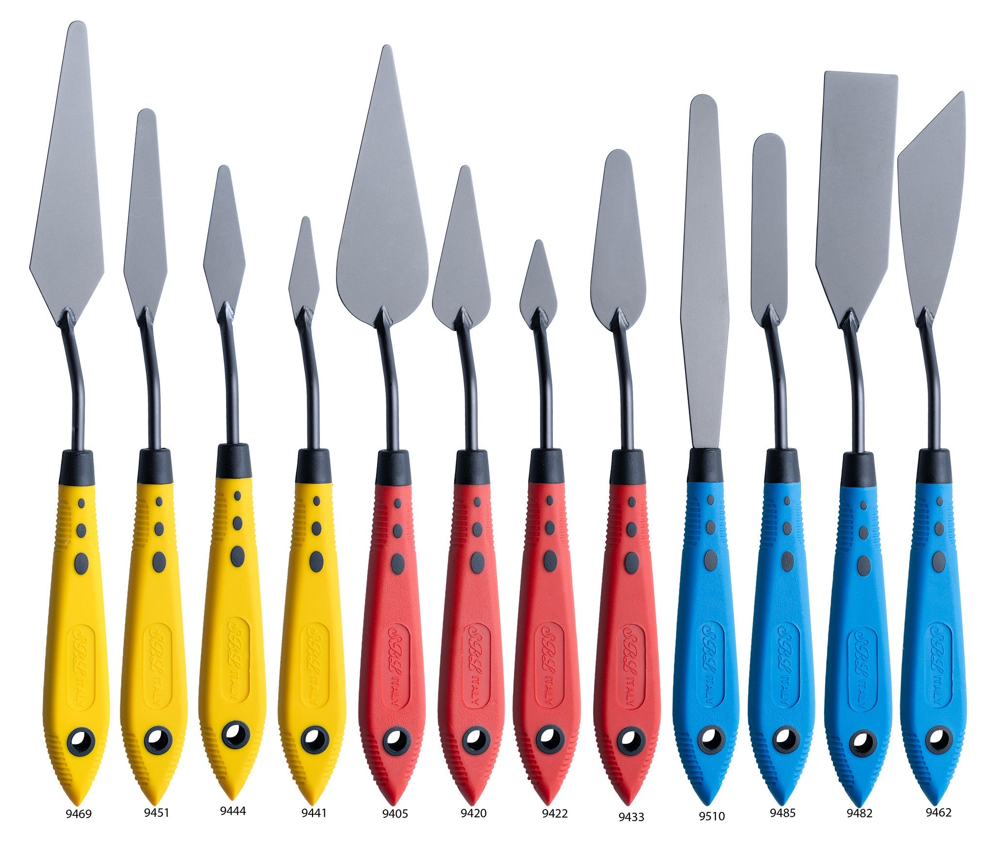 SBL #B62 Matte Black Palette Painting Knife - The Flow Builder-Blade | Blue Handle | 9462