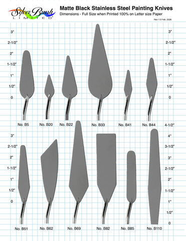 SBL #B62 Matte Black Palette Painting Knife - The Flow Builder-Blade | Blue Handle | 9462