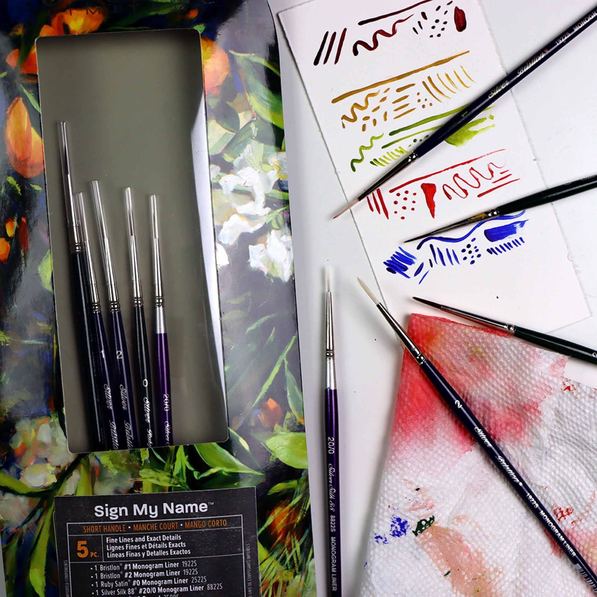 Sign My Name™ 5pc Acrylic & Oil Set | Short Handle | SMN-1905S - Sign My Name