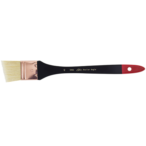 Silver Atelier™ Angle Mottler Paintbrush | Extra Long Handle | 5406 - Size 40