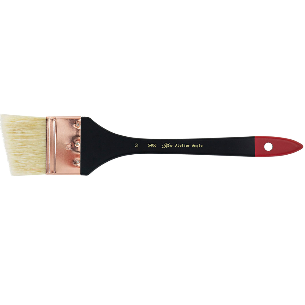 Silver Atelier™ Angle Mottler Paintbrush | Extra Long Handle | 5406 - Size 60