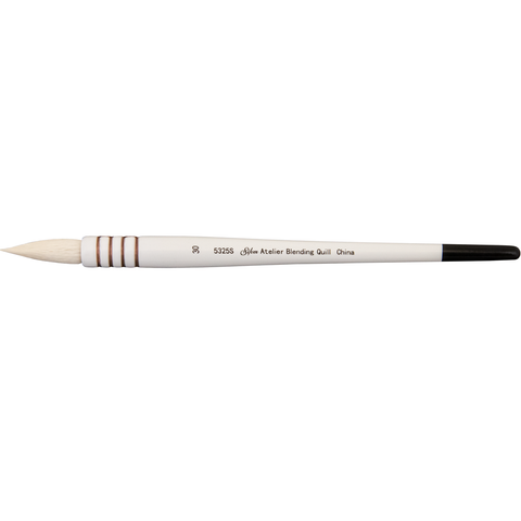 Silver Atelier™ Goat Hair Blending Quill Paintbrush | Short Handle | 5325S - Size 30