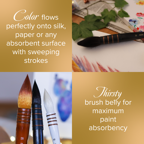 Silver Atelier™ Goat Hair Blending Quill Paintbrush | Short Handle | 5325S