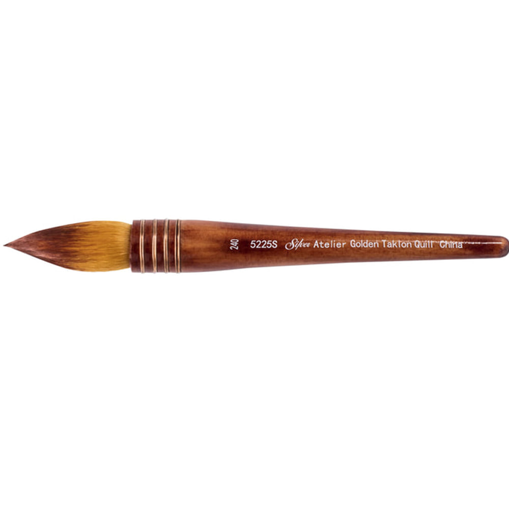 Silver Atelier™ Golden Taklon Quill Paintbrush | Short Handle | 5225S - Size 240