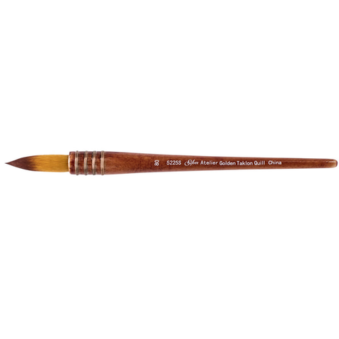 Silver Atelier™ Golden Taklon Quill Paintbrush | Short Handle | 5225S - Size 80