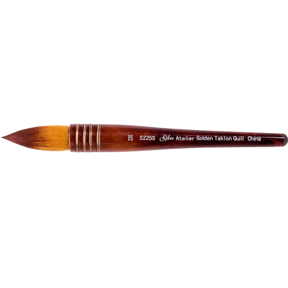 Silver Atelier™ Golden Taklon Quill Paintbrush | Short Handle | 5225S - Size 220