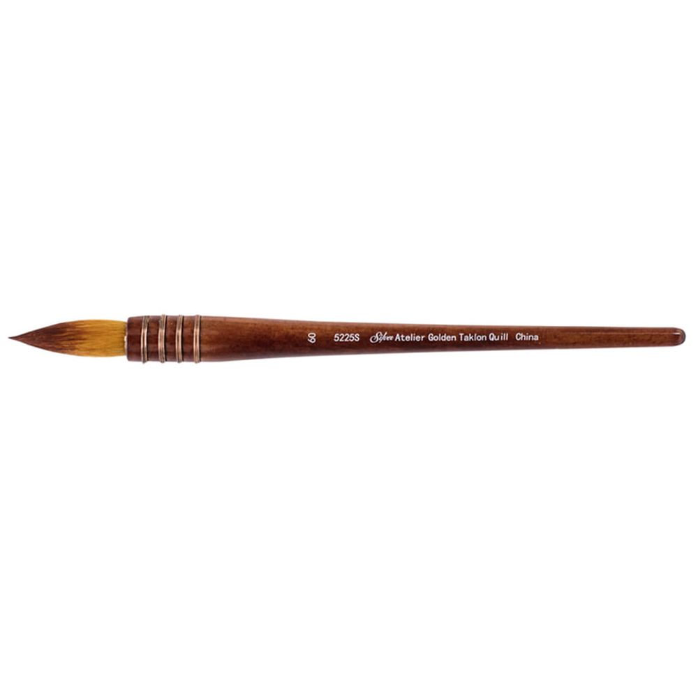 Silver Atelier™ Golden Taklon Quill Paintbrush | Short Handle | 5225S - Size 60