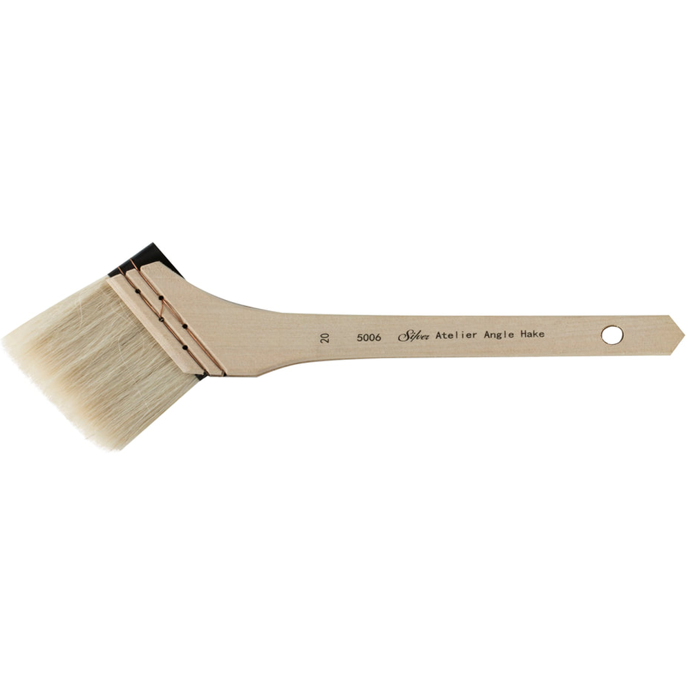 Silver Atelier™ Hake Angle Paintbrush | Short Handle | 5006 - Size 20