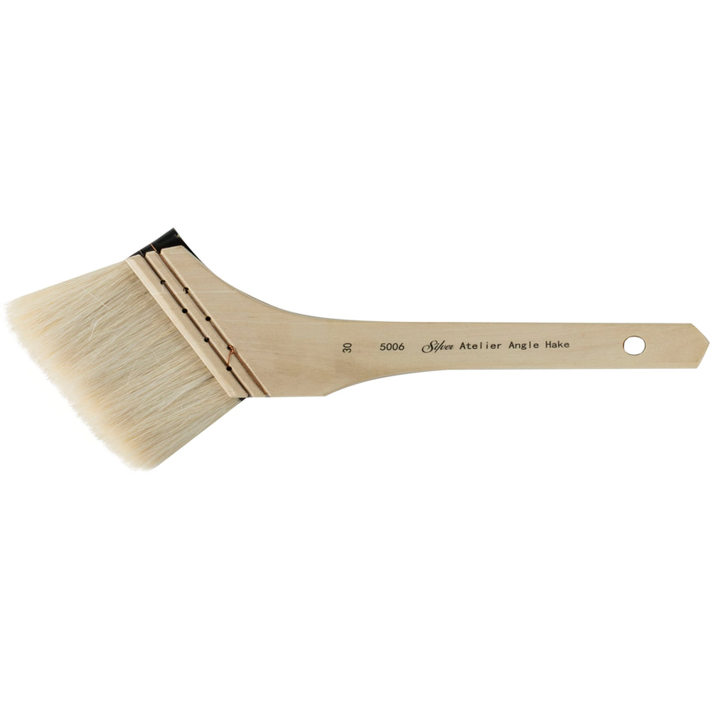 Silver Atelier™ Hake Angle Paintbrush | Short Handle | 5006 - Size 30