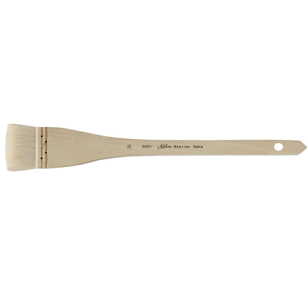 Silver Atelier™ Hake Flat Paintbrush | Long Handle | 5001 - Size 20