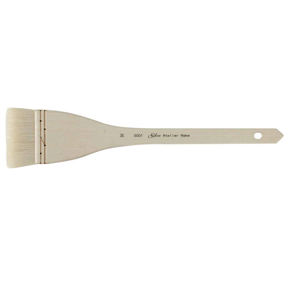 Silver Atelier™ Hake Flat Paintbrush | Long Handle | 5001 - Size 30