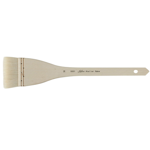 Silver Atelier™ Hake Flat Paintbrush | Long Handle | 5001 - Size 30