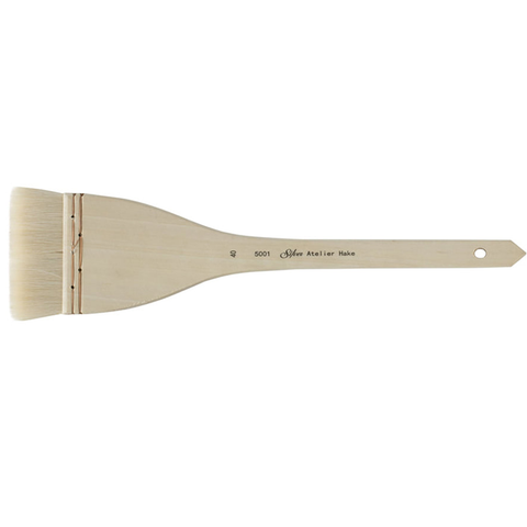 Silver Atelier™ Hake Flat Paintbrush | Long Handle | 5001 - Size 40