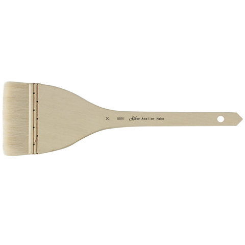 Silver Atelier™ Hake Flat Paintbrush | Long Handle | 5001 - Size 50