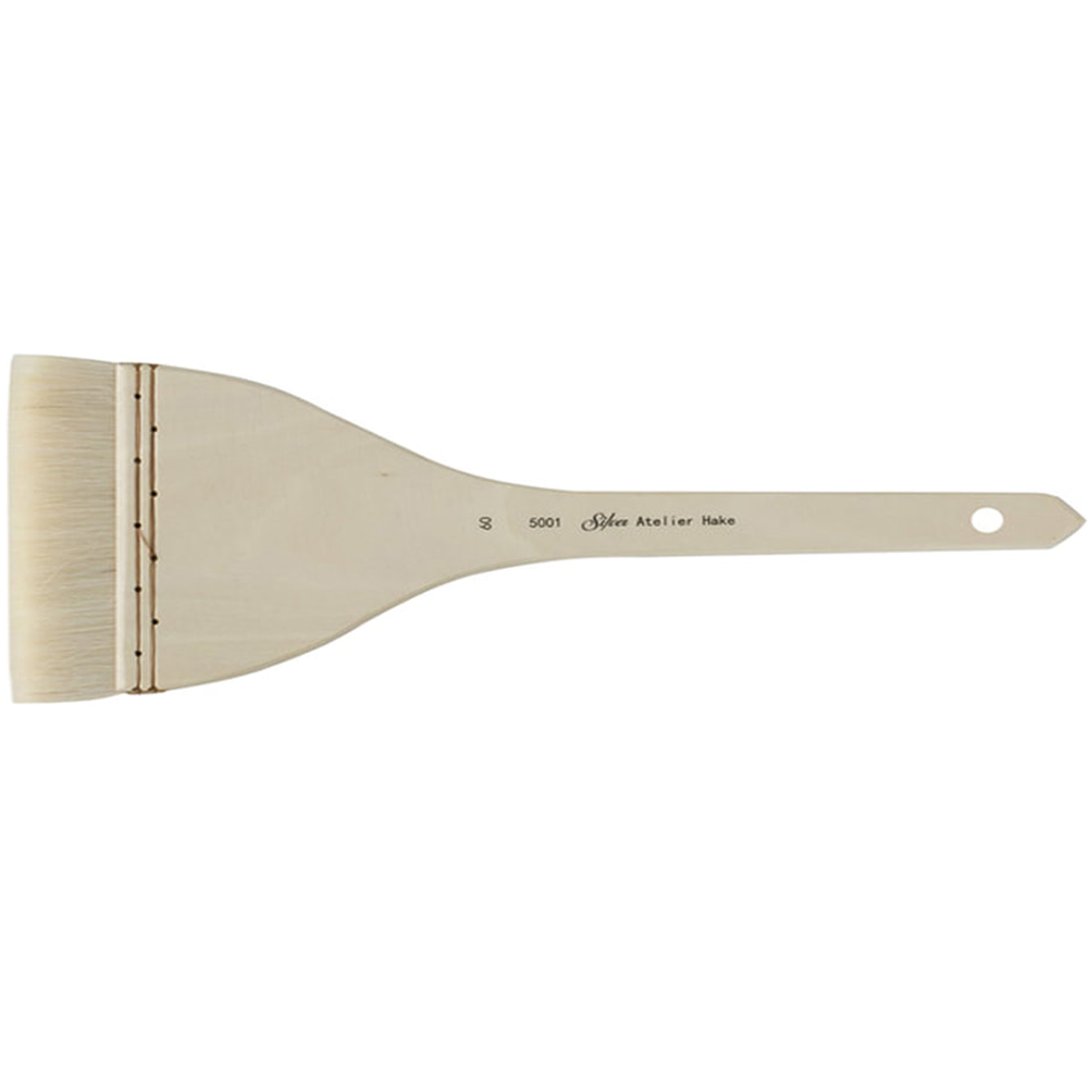Silver Atelier™ Hake Flat Paintbrush | Long Handle | 5001 - Size 60