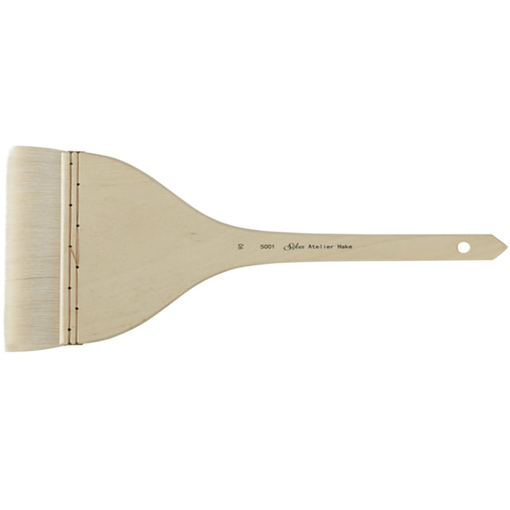 Silver Atelier™ Hake Flat Paintbrush | Long Handle | 5001 - Size 90