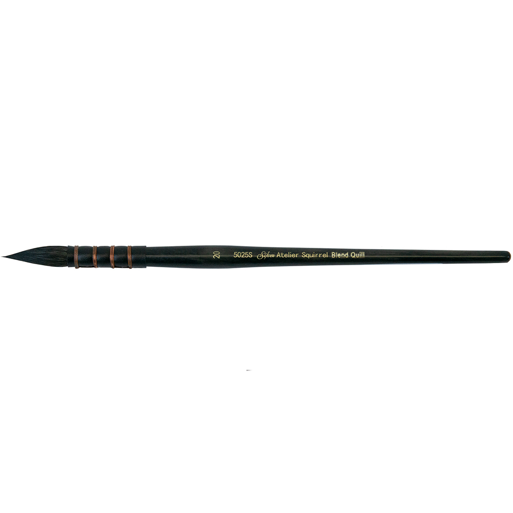 Silver Atelier™ Squirrel Blend Quill Paintbrush | Short Handle | 5025S - Size 20