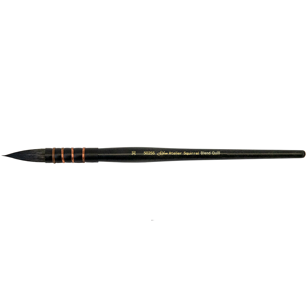 Silver Atelier™ Squirrel Blend Quill Paintbrush | Short Handle | 5025S - Size 30