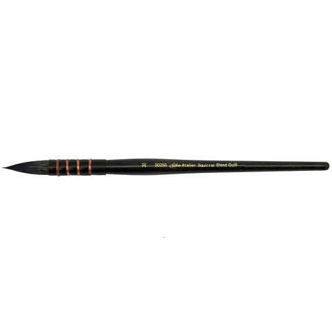 Silver Atelier™ Squirrel Blend Quill Paintbrush | Short Handle | 5025S - Size 30